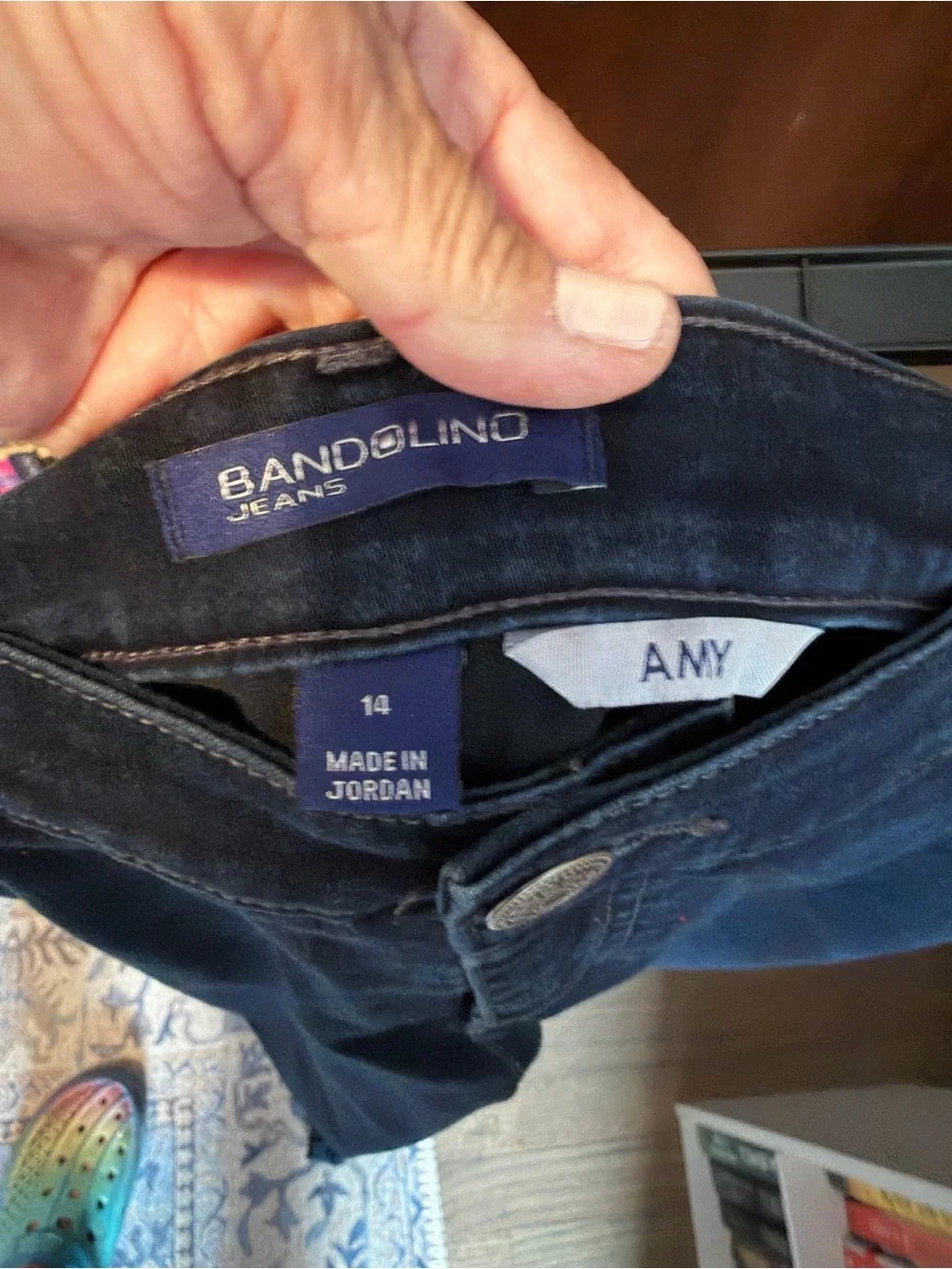 Bandolino Dark Blue Straight Legged Stretch Jeans